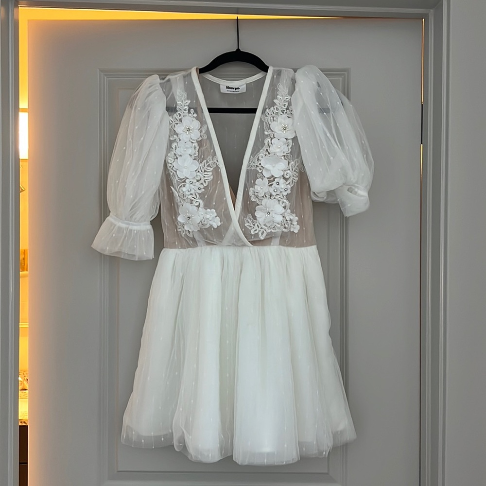 Beautiful lace, jeweled, bridal dress